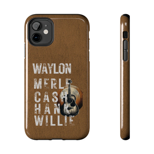 Country Music Tough Phone Case - Waylon, Merle, Cash, Hank, Willie Design